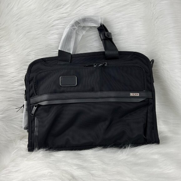 NEW TUMI  ALPHA Slim Three Way Brief in black Authentic - Picture 3 of 14